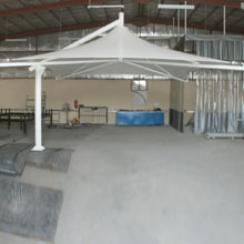 Architectural Side Pole Tensile Umbrella